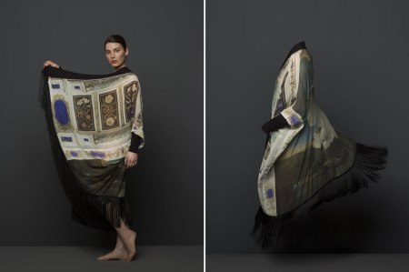 Silk Chiffon Fringe Kimono - Rijksmuseum Collaboration - "The Threatened Swan" by Jan Asselijn